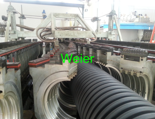 HDPE Double Wall Corrugated Pipe Extrusion Line For Water Drain Tube 50mm - 250mm
